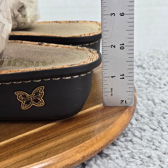 Alegria Fiona Cork Pattern Patent Leather Casual Comfort Slide Sandals Womens 38 - Picture 2 of 13